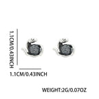 Vintage Silver Magnetic Stud Earrings Medusa