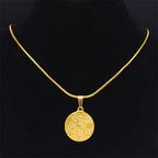 SAINT MICHAEL PROTECT US Archangel Stainless Steel Necklaces Chain Men/Women Gold Color Choker Necklace Jewelry joyas