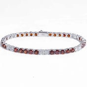 Silver-Tone Moissanite Tennis Bracelet Iced Out