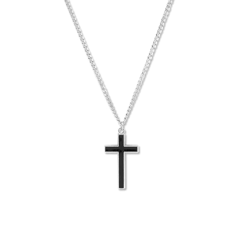 Cross Black Pendant Japanese Korean