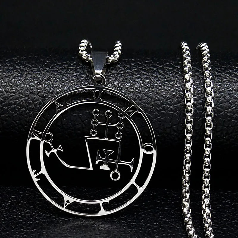 Demon Seal Pendant — Silver Stainless