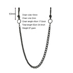 24 Inch Hip Pop Gunmetal Black Wallet Pants Biker Jean 10mm Curl Chain Large Skull Blet U Hook Gift for Friend EDC FOB