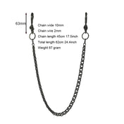24 Inch Hip Pop Gunmetal Black Wallet Pants Biker Jean 10mm Curl Chain Large Skull Blet U Hook Gift for Friend EDC FOB