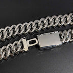 Iced Out Cuban Chain Necklace Stainless Steel 18/19MM