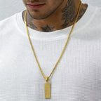 Luxury 24K 9999 Pure Gold real gold Dollar Small Banknote Pendant Men's Necklace