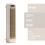 KINSCOTER Portable Air Conditioner Fan 2000mAh Quiet Desktop Tower Fan Wall Non-drilling Circulating Fan 3 Speeds