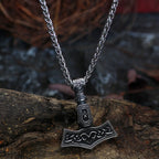 Norse Viking Mjolnir Thor Hammer Necklace — Stainless Steel