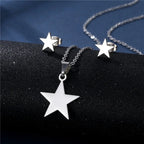 Star of David Heart Pendant Necklace — Stainless Steel