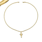 Luxury 24K 9999 Pure Gold real gold Cross Pendant Men's Point Drill Pendant Necklace