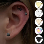 Stainless Steel Heart Stud Earrings
