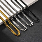 3/5/7mm Stainless Steel Cuban Link Chain Stainless Steel Necklace, Punk Hip-hop Choker for Men, Fashion Jewelry Accessories