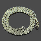 Silver Color 3mm Stainless Steel Necklace Men Twist Chain Basic Chain Hip Hop Jewelry Trend Accessories