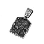 Retro Small Size Dragon Slayer St George Pendant For Men Stainless Steel Cross Biker Necklace Amulet Jewelry Gift