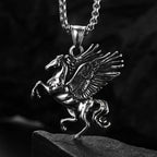Stainless Steel Greek Winged Horse Pendant Necklace
