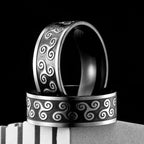 Black Viking Celtic Knot Ring for Men — Stainless Steel