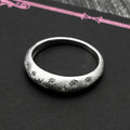 Two-Tone Ring Sterling Inlaid Shiny Zircons Matte