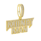 New Hip Hop Money Pendant Necklace Gold Color Iced Out Bling CZ Cubic Zirconia Letters Rich Dollar Charm Men Women