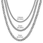 3/5/7mm Stainless Steel Cuban Link Chain Stainless Steel Necklace, Punk Hip-hop Choker for Men, Fashion Jewelry Accessories