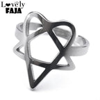 Steel Ring Heartagram Symbol Him Music Band Hollow