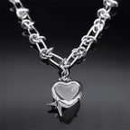 Iced Out Heart Star Pendant Necklace — Stainless Steel