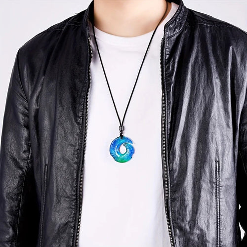 Super Cool Thermochromic Pendant Mysterious Lucky Time Necklace Brings Luck Fortune Awesome Color Changing Trendy