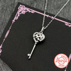 Heart Celtic Silver Pendant Sterling Key Shape