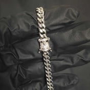 Gold Cuban Necklace Moissanite Clasp VVS