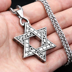 Star Steel Pendant Vintage David Punk Hexagonal