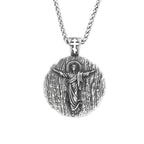 Vintage Gothic Stainless Steel Catholic Jesus Pendant Necklace Fashion Punk Cross Amulet Necklaces For Men Religion