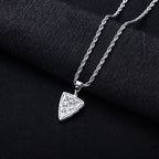Iced Out Triangle Pendant — 14K Gold