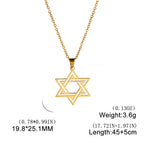 Simple Star of David Pendant Necklace — Stainless Steel