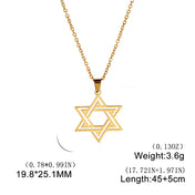 Simple Star of David Pendant Necklace — Stainless Steel