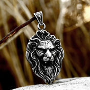 Round Lion Wolf Tiger Pendant — Stainless Steel
