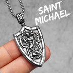Archangel Necklaces St.Michael Pendants 316L Stainless Steel Men Women Amulets Chains Rock Punk Rider Jewelry Gift Dropshipping