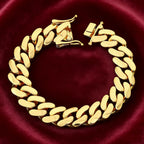 Gold Cuban Chain Necklace 10/12/15/22MM Smooth