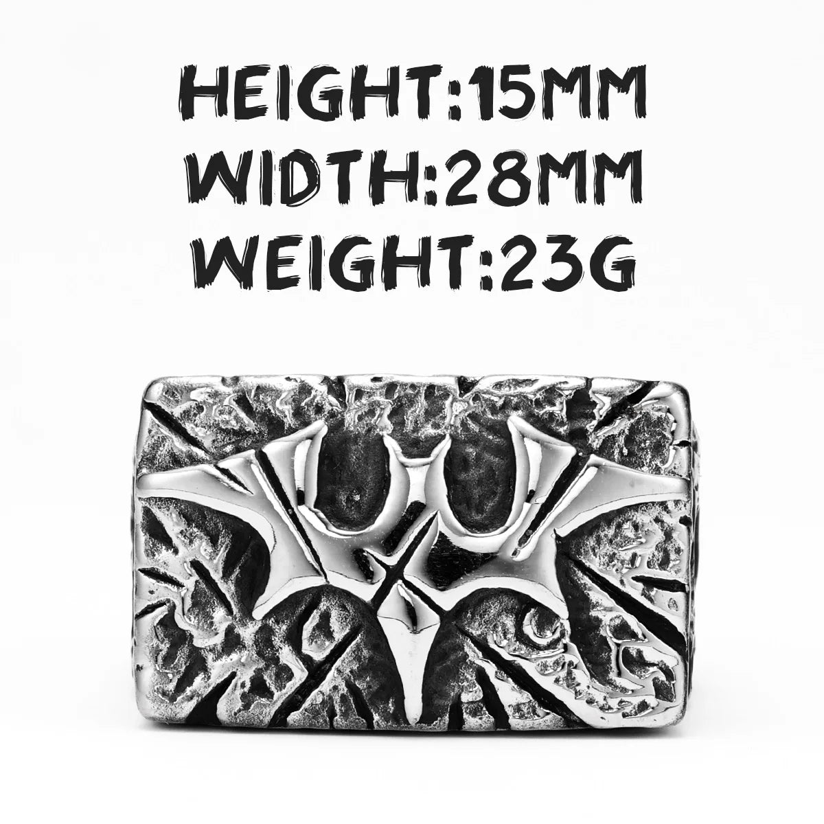 Bat Texture Ring — Stainless Steel