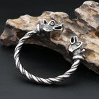 Wolf Viking Steel Bracelet Nordic Head Vintage