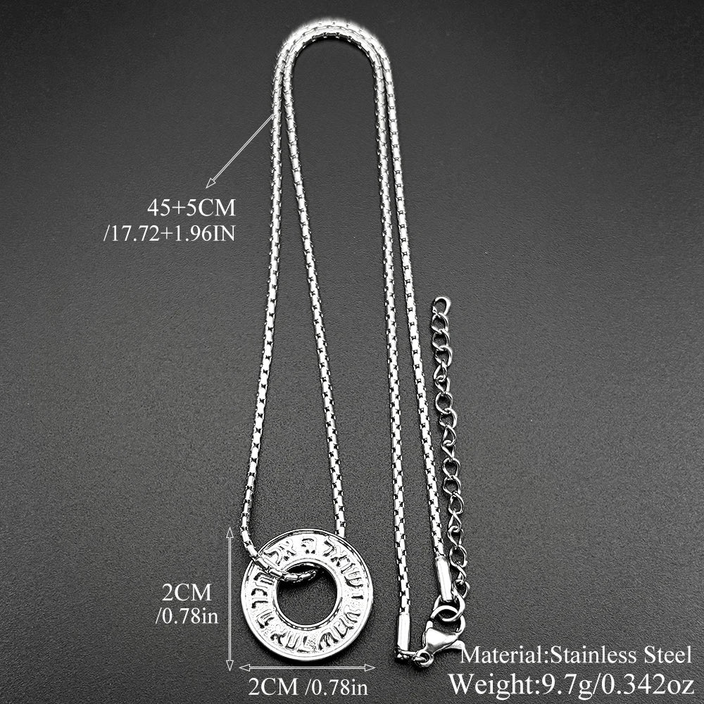 Two-Tone Pendant Israel Jewish Scripture Hebrew