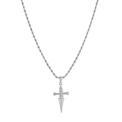 Punk Cross Pendant Necklace for Men — Stainless Steel Chain