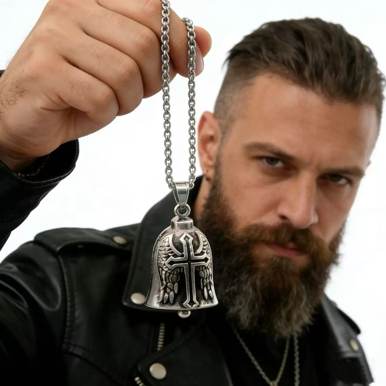 Moto Bell Steel Pendant Punk 316L Guardian
