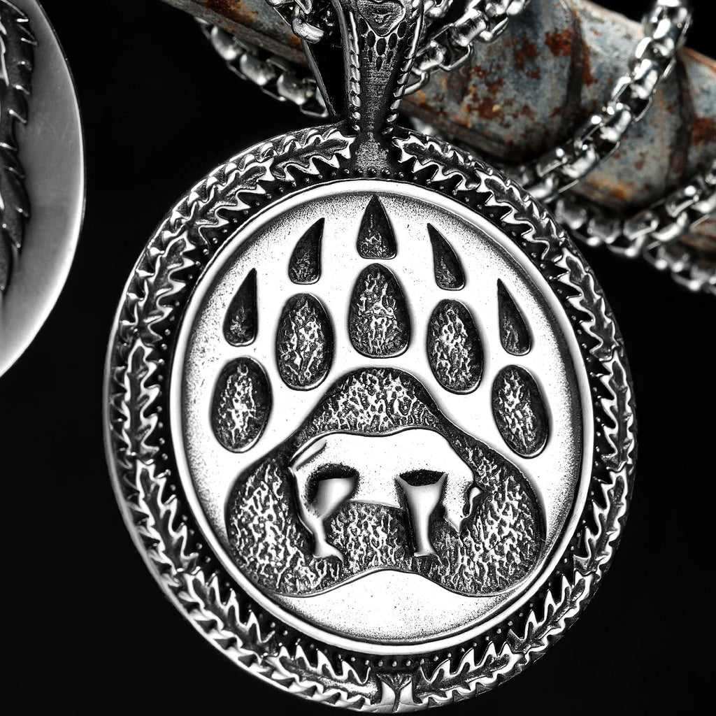 BearTexture Animal Men Necklaces With Pendant Stainless Steel Jewelry for Male Women Punk Hip Hop Accessories Gifts Wholesale