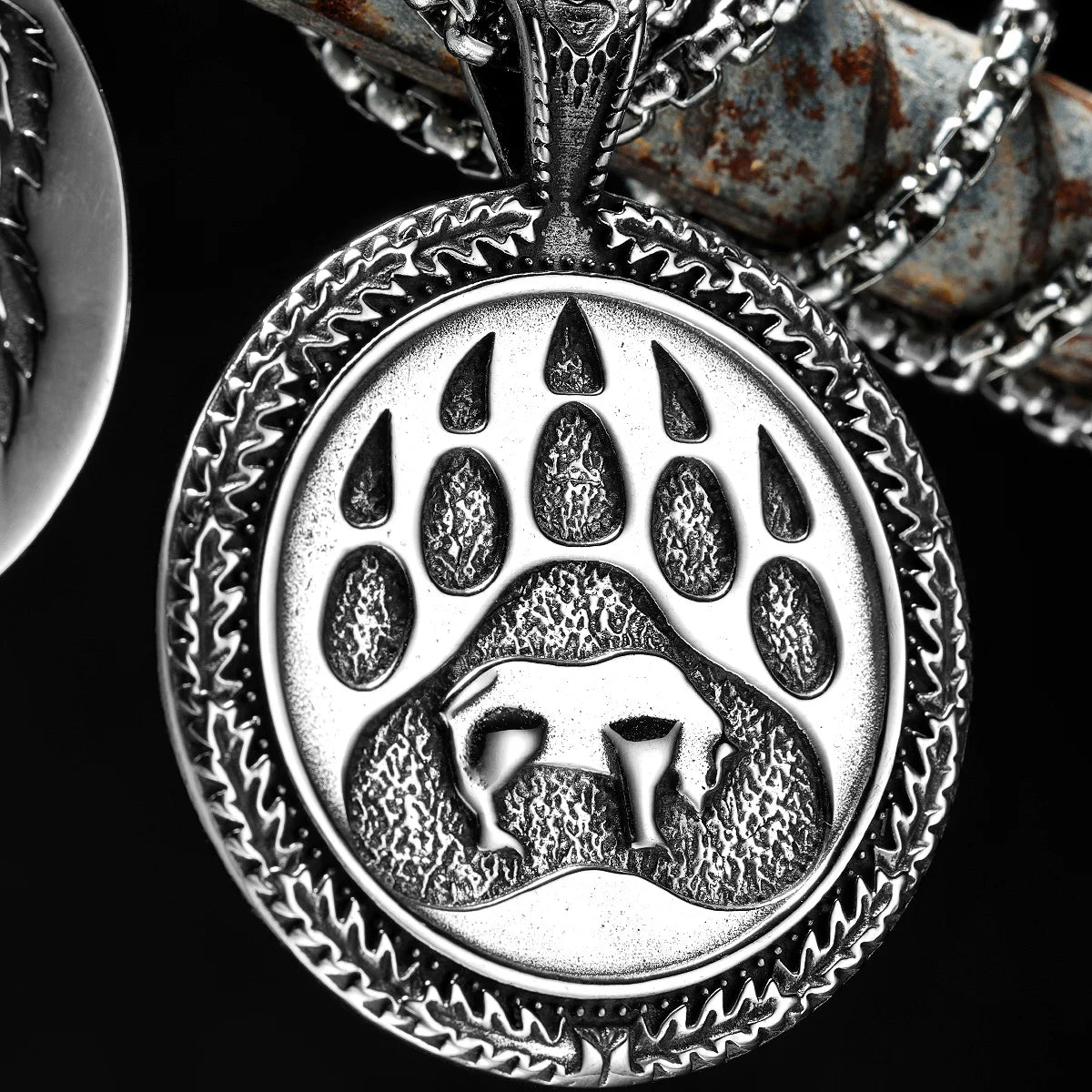 BearTexture Animal Men Necklaces With Pendant Stainless Steel Jewelry for Male Women Punk Hip Hop Accessories Gifts Wholesale