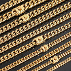 6mm/8mm/10mm/12mm Hip-Hop High Polished Gold Color 316L Stainless Steel Curb Cuban Link Chain Necklace Gift For Men
