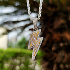 Alinoya Hip Hop Men Fashion Lightning Pendant Wholesale Jewelry Using High Quality CZ Cubic Zirconia Necklace