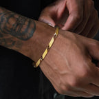 Gold Bar Link Chain Bracelet — Stainless Steel