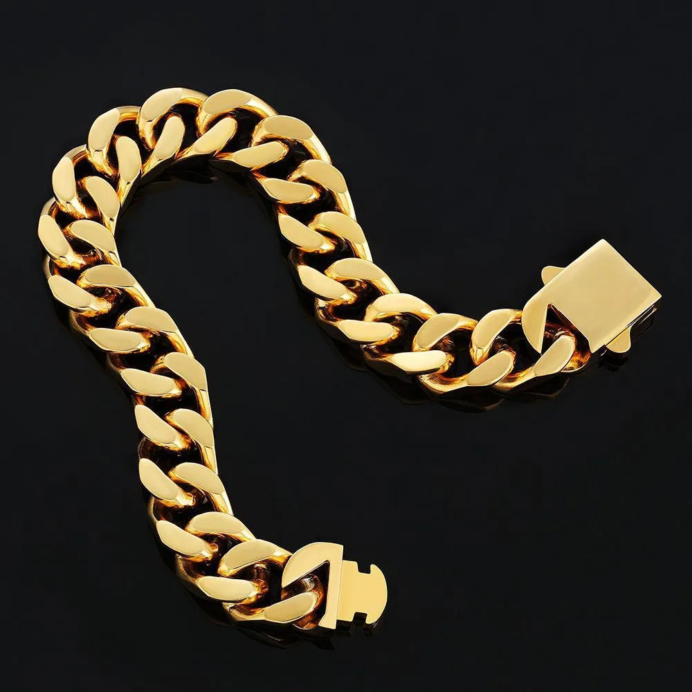 Hip Hop Jewelry Rapper Cuban Link Bracelet for Women Men Stainless Steel Luxury Cuban Bracelet Drop Shipping Free Laser Logo