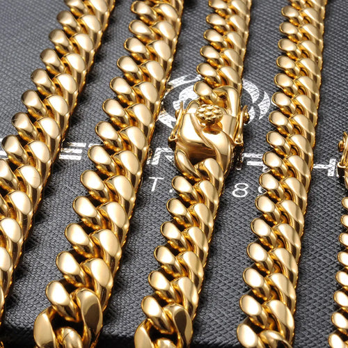 316L Stainless Steel Curb Cuban Chain Necklace 6–12MM