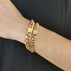 Hip Hop Jewelry Rapper Cuban Link Bracelet for Women Men Stainless Steel Luxury Cuban Bracelet Drop Shipping Free Laser Logo